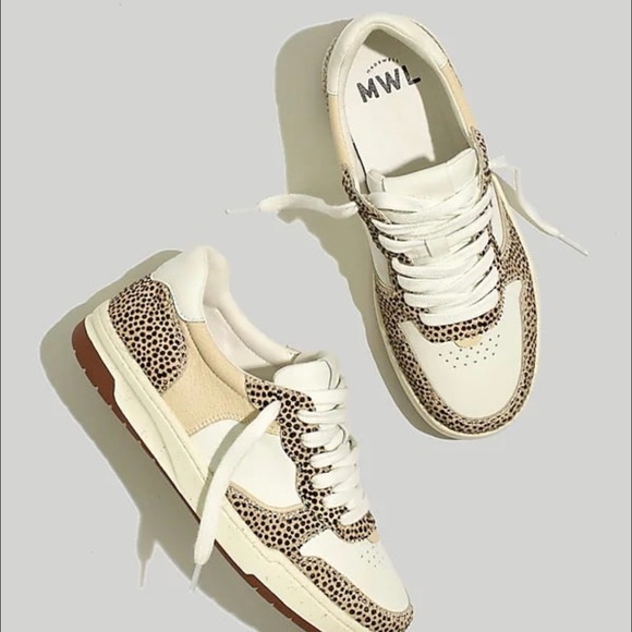 MADEWELL Women’s Court Spotted Calf Hair Sneakers Shoes - Picture 2 of 9